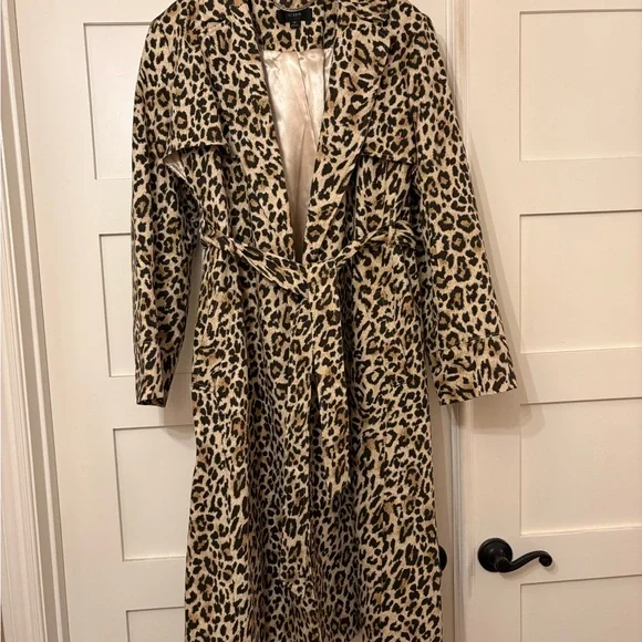 J.Crew Collection Leopard Tailored Trench Coat - Picture 2 of 10